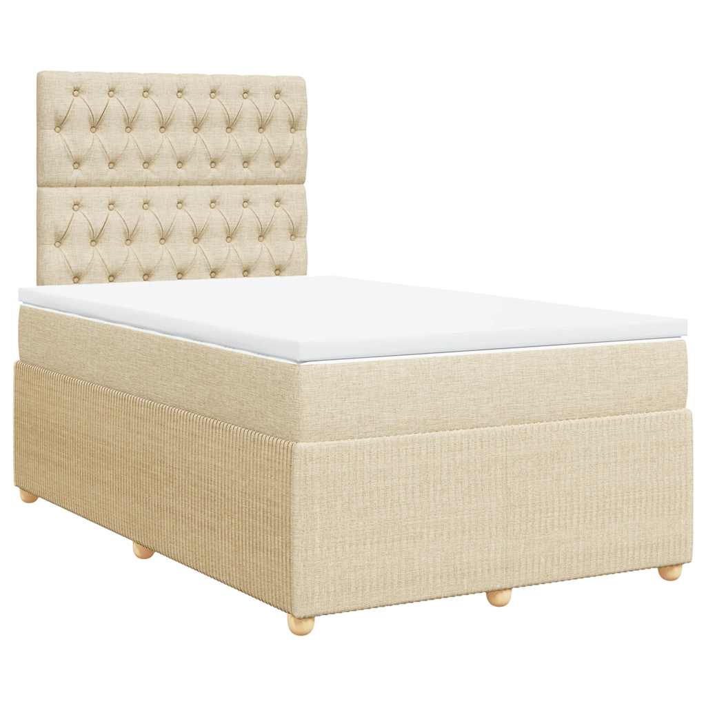 Krevet box spring s madracem krem 120 x 190 cm od tkanine