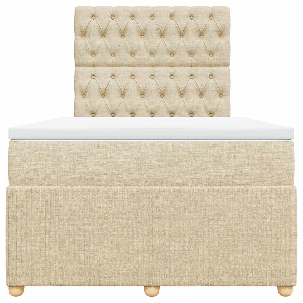Krevet box spring s madracem krem 120 x 190 cm od tkanine
