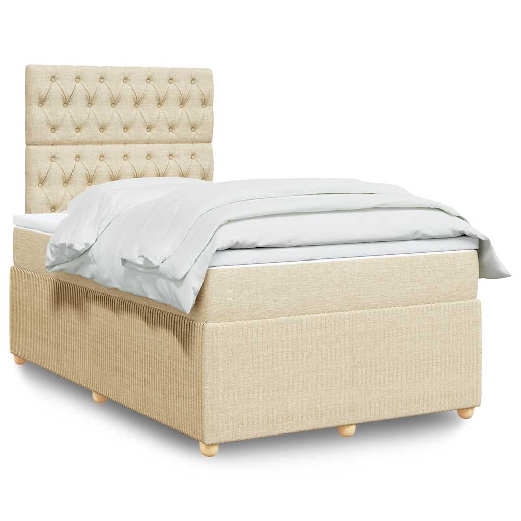 Krevet box spring s madracem krem 120 x 190 cm od tkanine