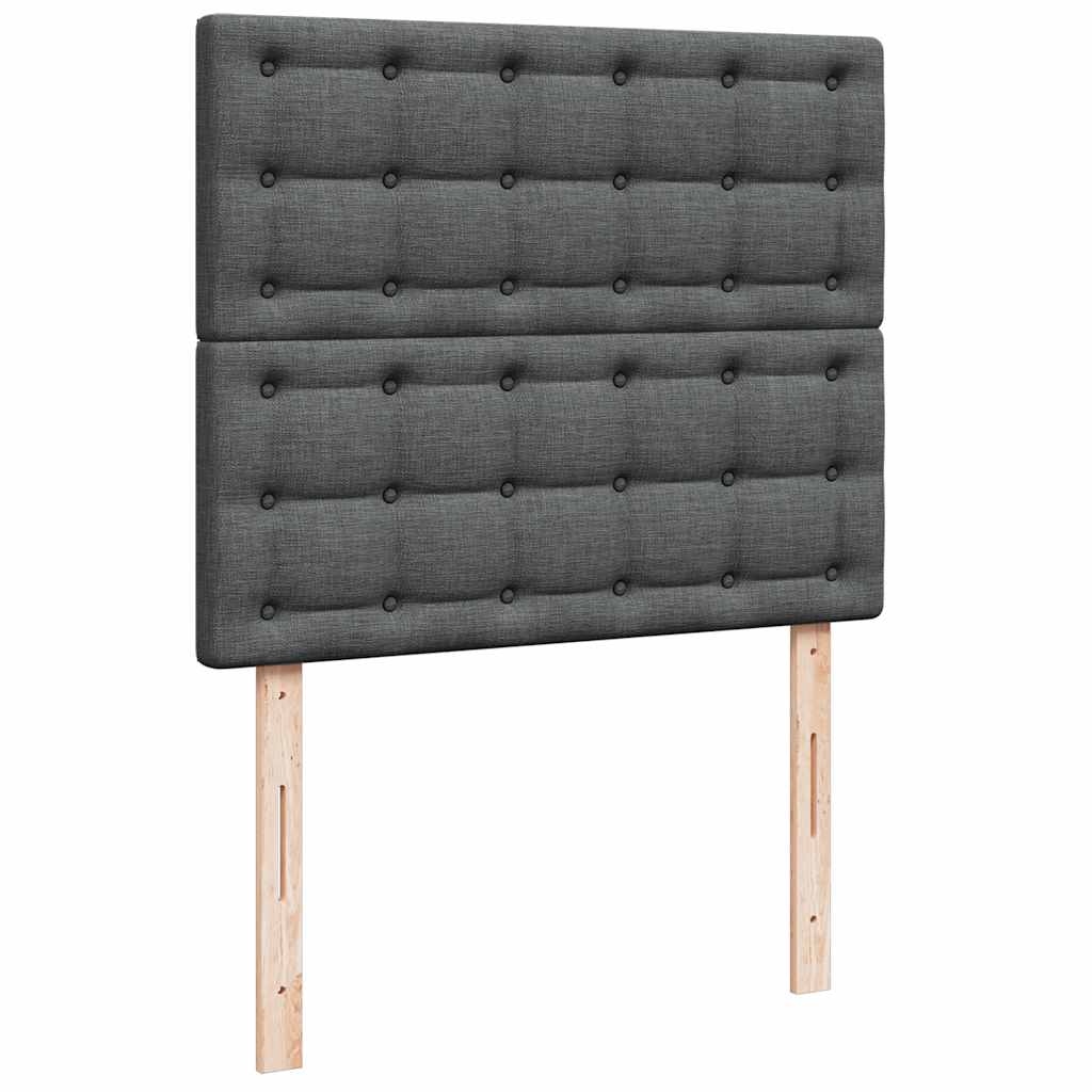 Krevet box spring s madracem tamnosivi 120 x 190 cm tkanina