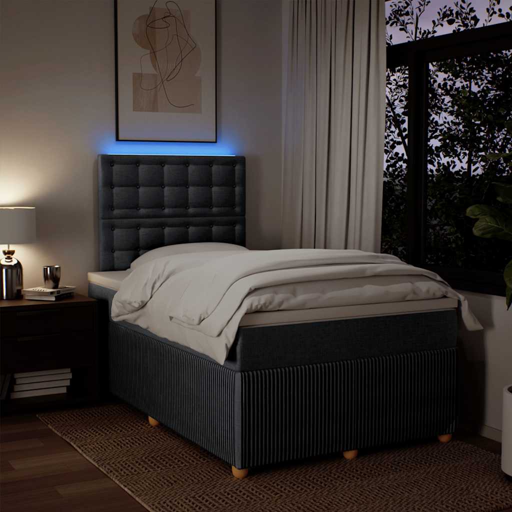 Krevet box spring s madracem tamnosivi 120 x 190 cm tkanina