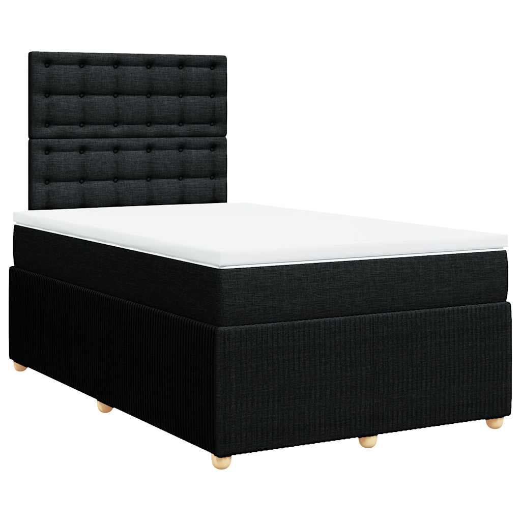Krevet box spring s madracem crni 120 x 190 cm od tkanine