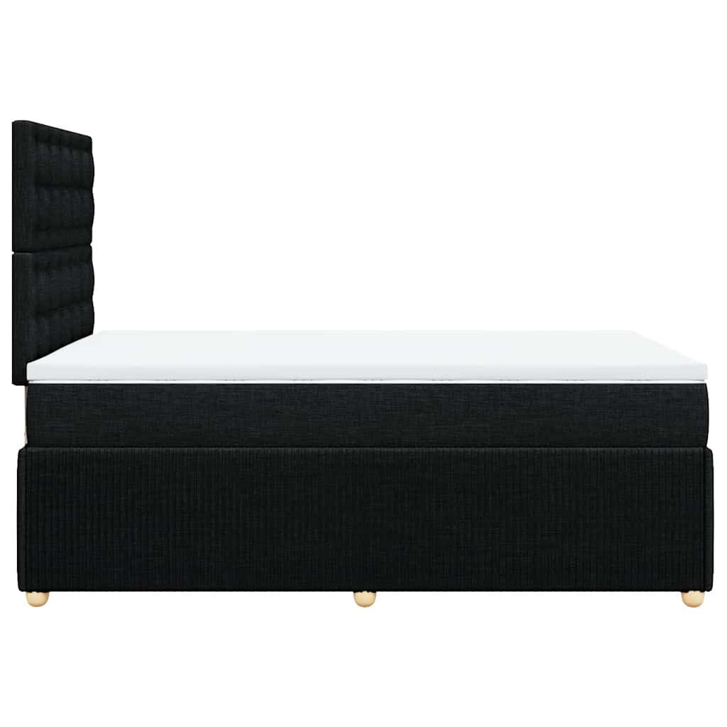 Krevet box spring s madracem crni 120 x 190 cm od tkanine