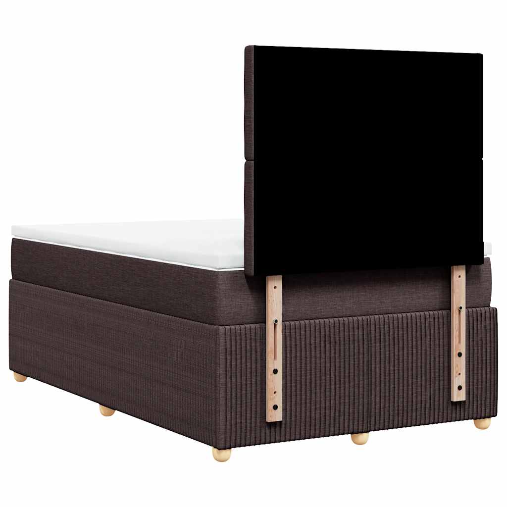 Krevet box spring s madracem tamnosmeđi 120 x 190 cm od tkanine