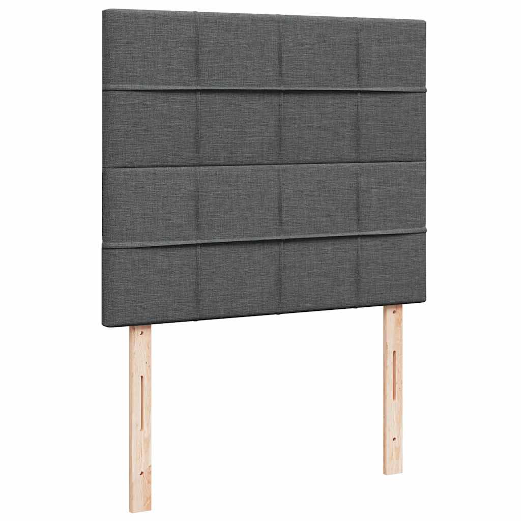 Krevet s oprugama i madracem tamnosivi 120 x 200 cm od tkanine