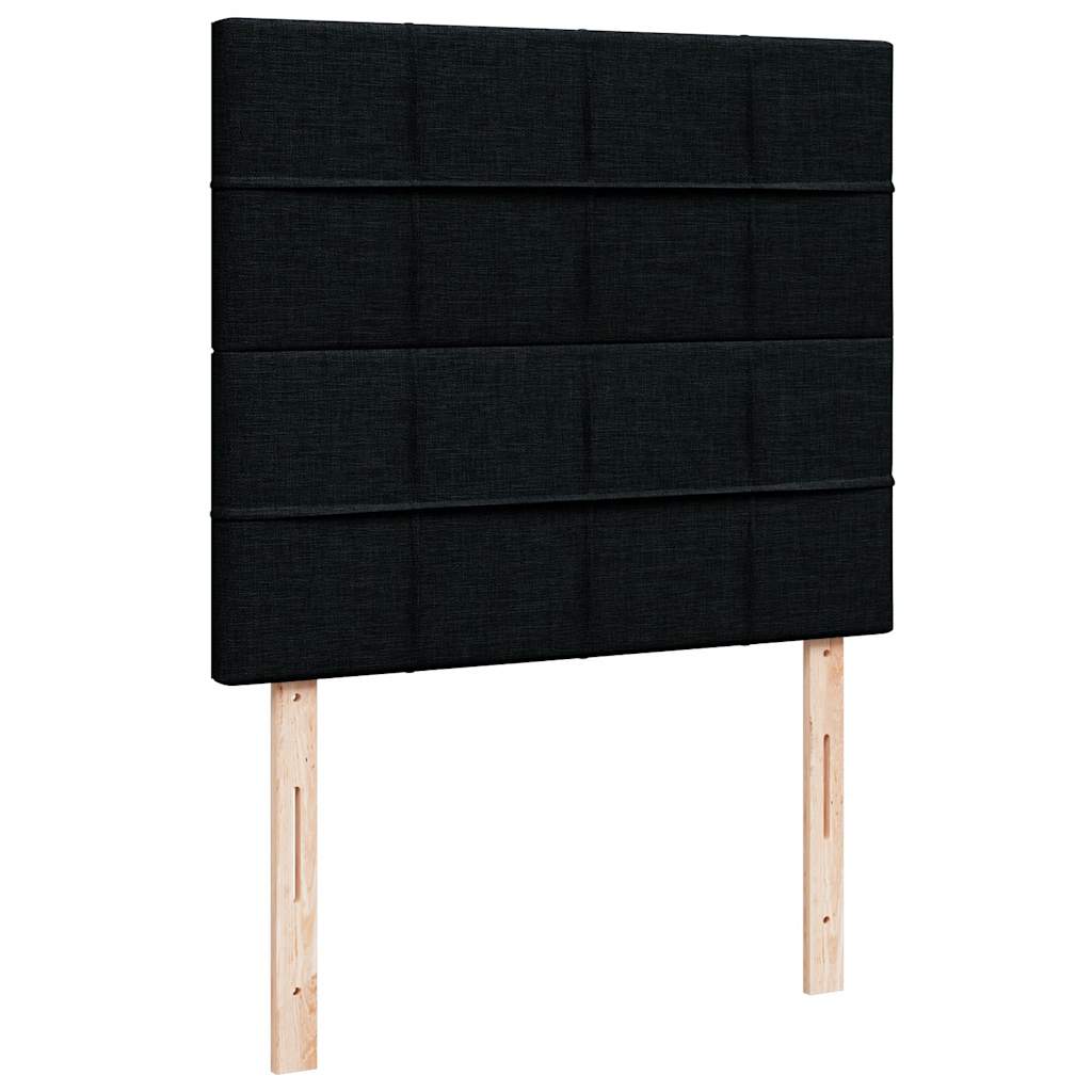 Krevet s oprugama i madracem crni 120 x 200cm od tkanine