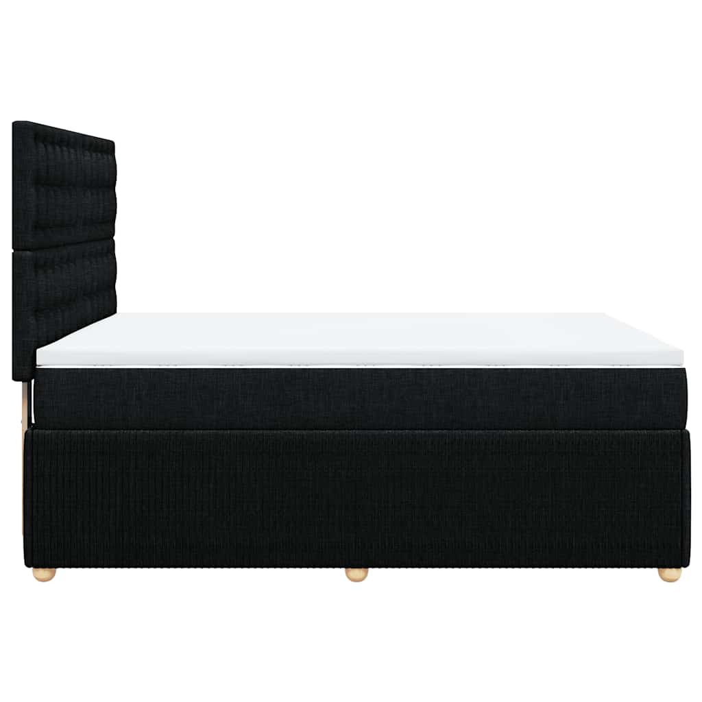 Krevet s oprugama i madracem crni 140 x 190 cm od tkanine