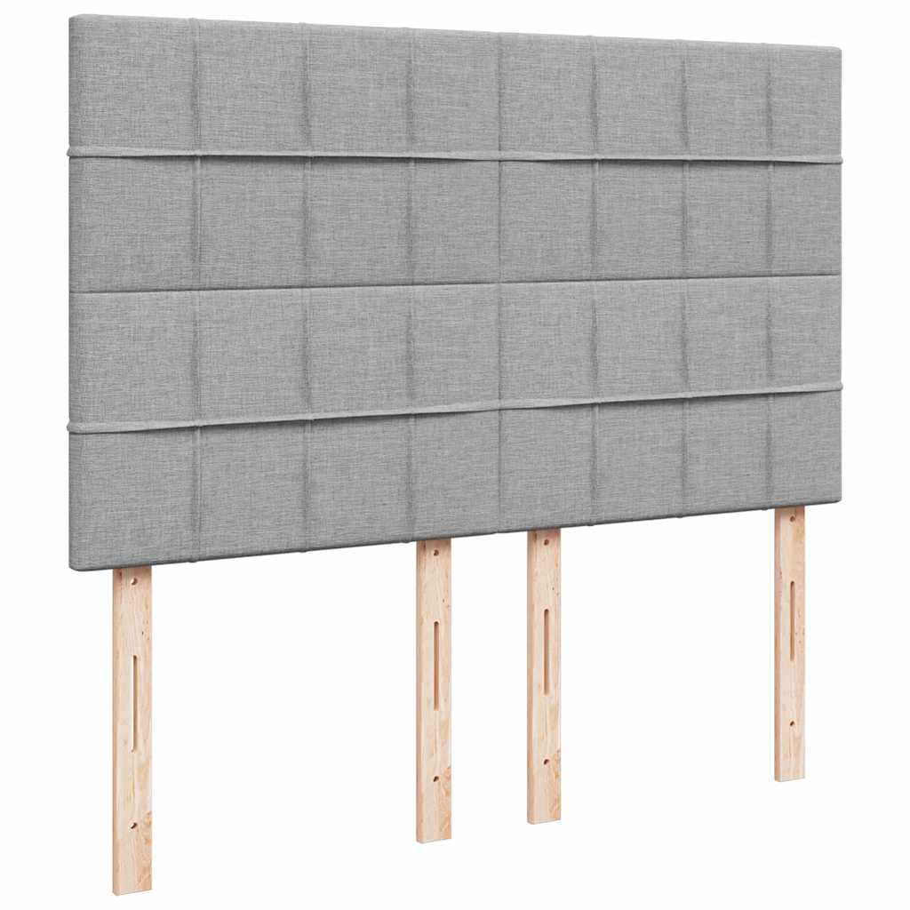 Krevet box spring s madracem svjetlosivi 140x200 cm od tkanine