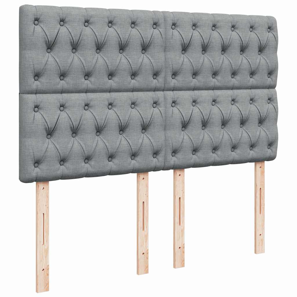 Krevet box spring s madracem svjetlosivi 140x200 cm od tkanine