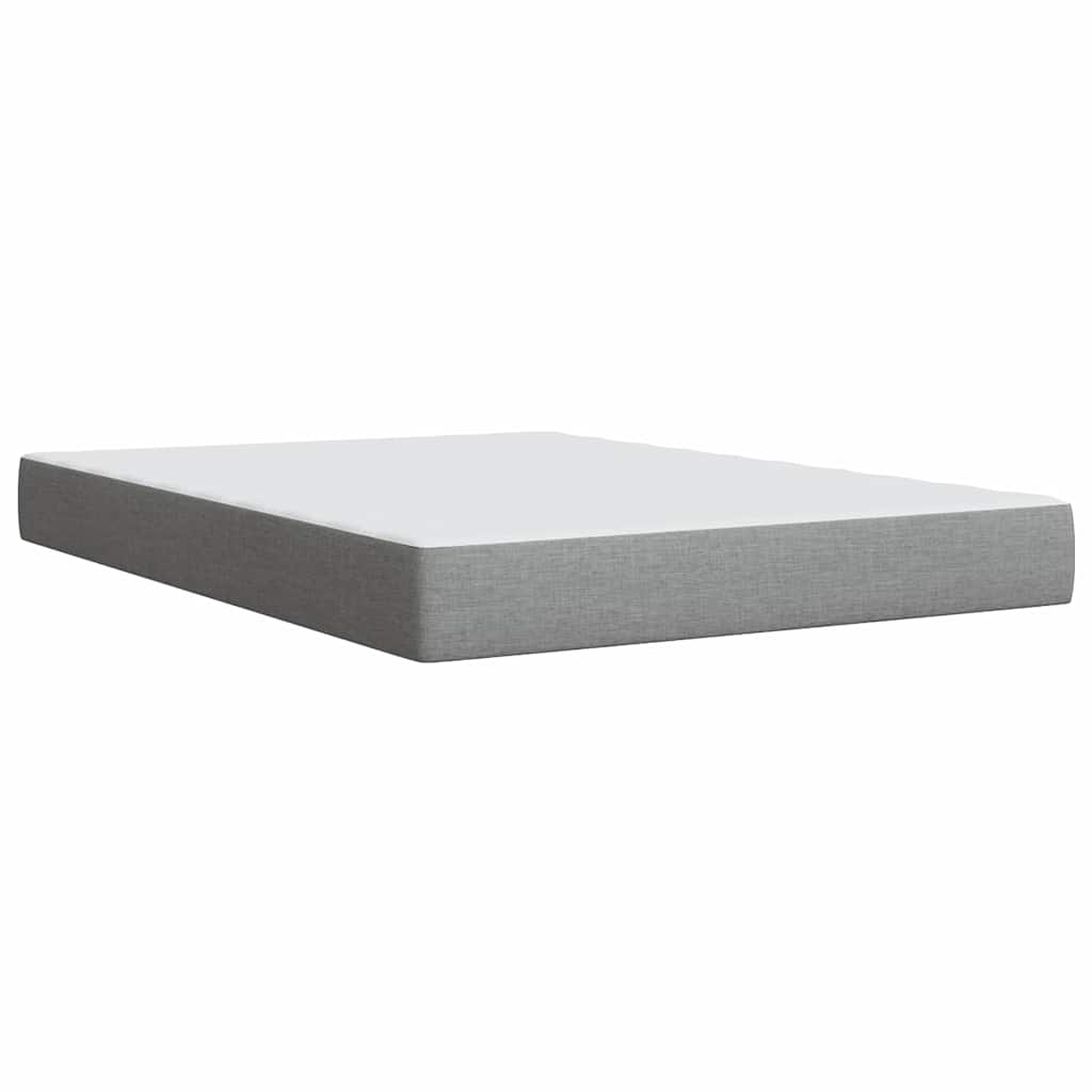 Krevet box spring s madracem svjetlosivi 140x200 cm od tkanine