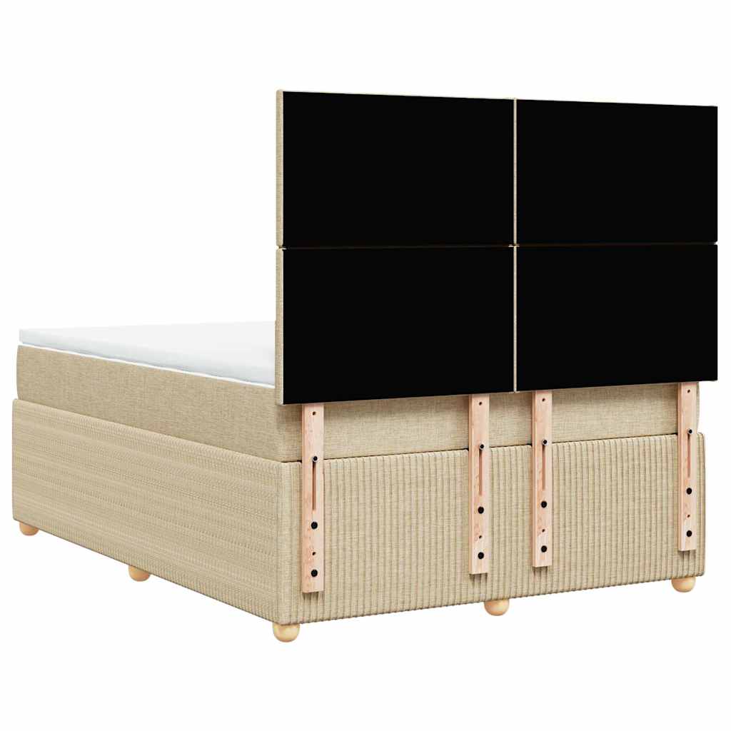 Krevet s oprugama i madracem krem 160x200 cm od tkanine