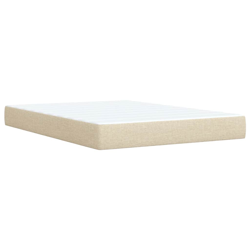 Krevet s oprugama i madracem krem 160x200 cm od tkanine