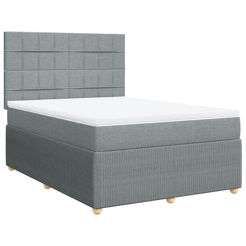 Krevet box spring s madracem svjetlosiva 160x200 cm tkanina