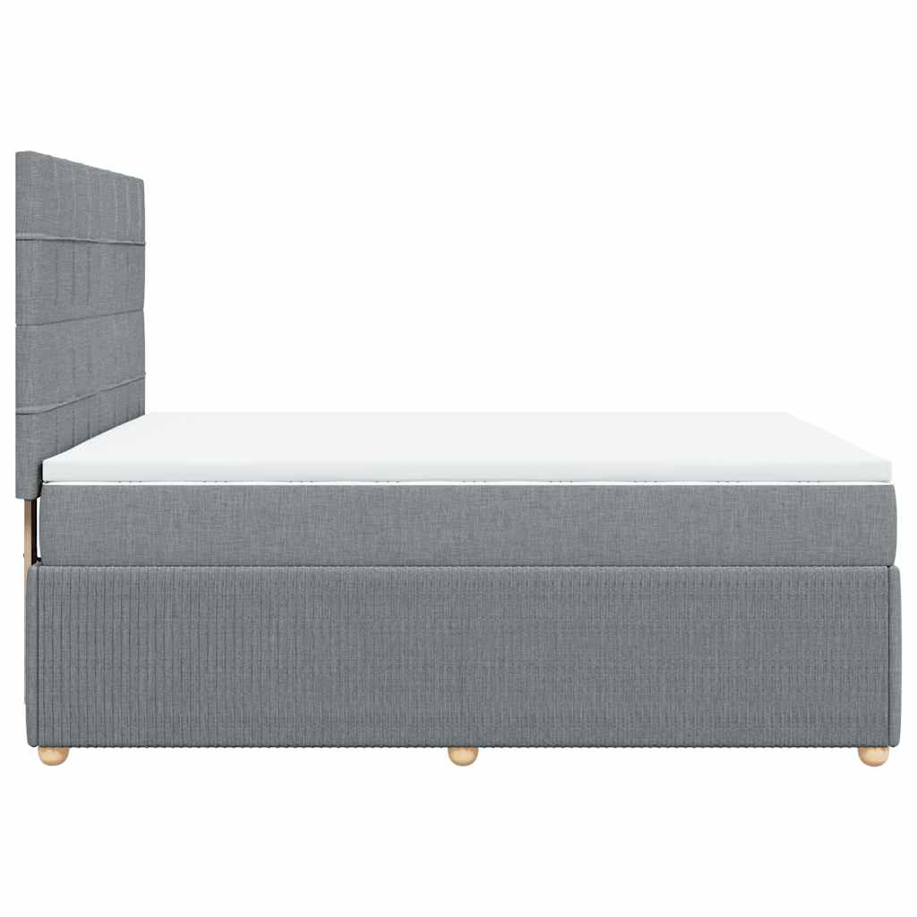 Krevet box spring s madracem svjetlosiva 160x200 cm tkanina
