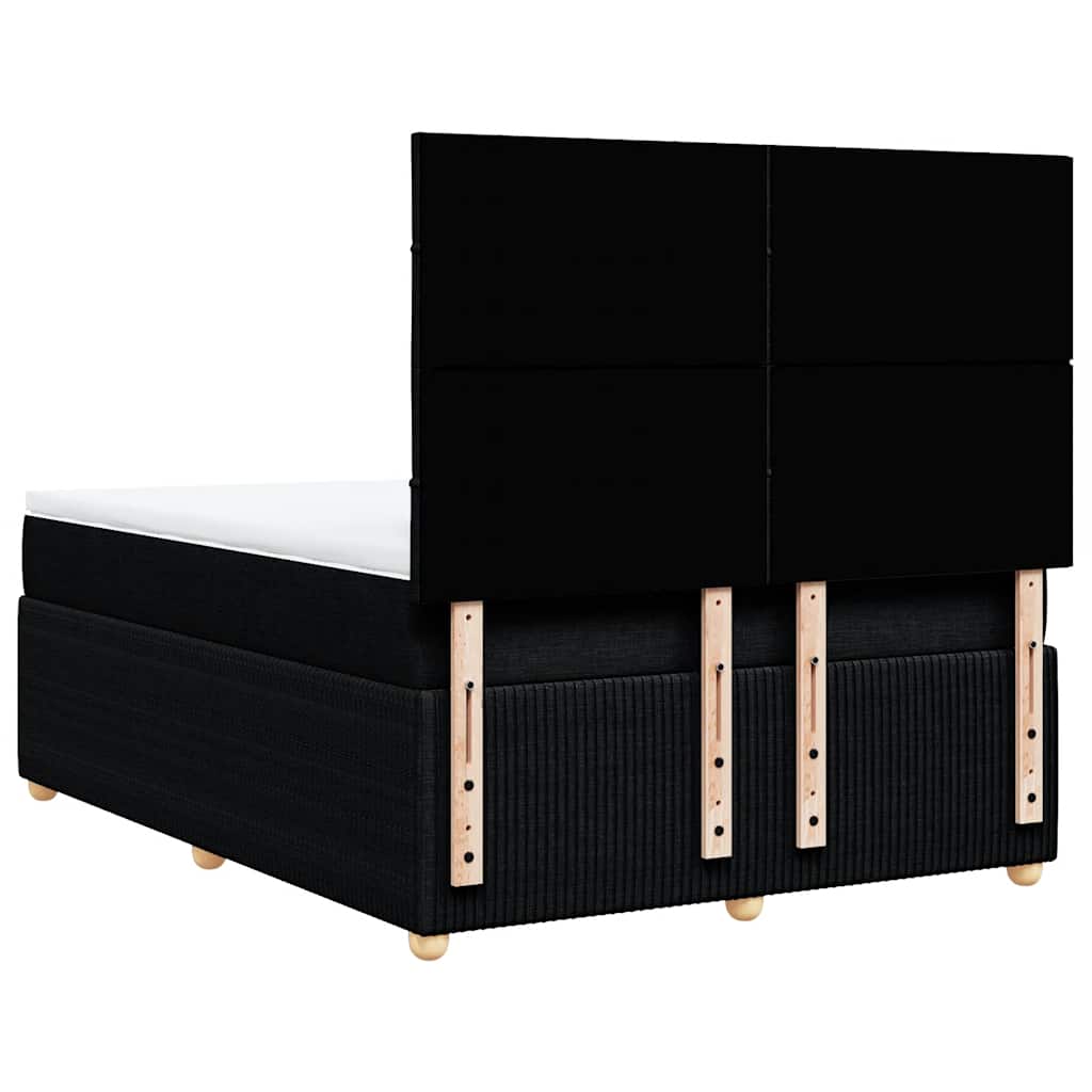 Krevet s oprugama i madracem crni 160x200 cm od tkanine