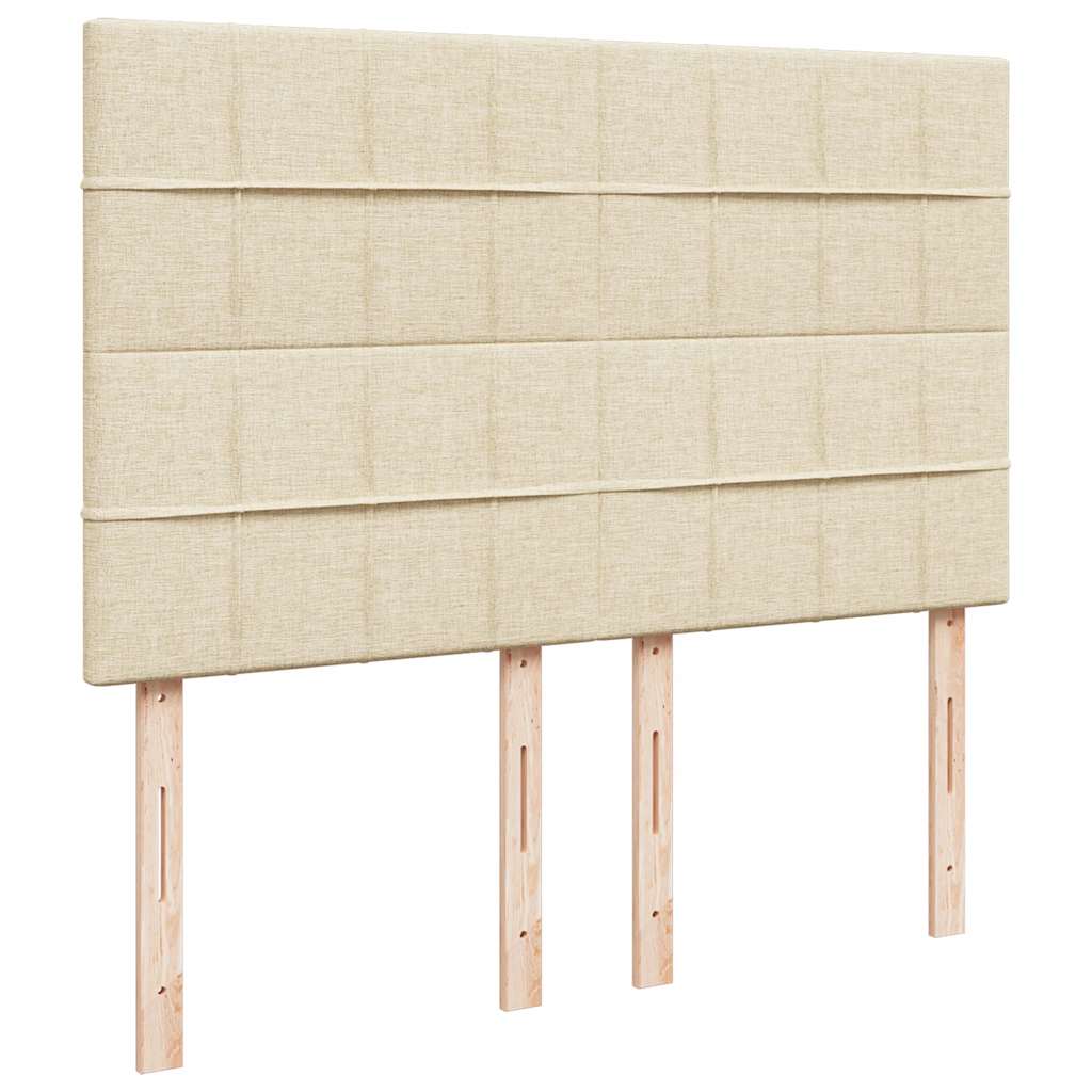 Krevet s oprugama i madracem krem 160x200 cm od tkanine