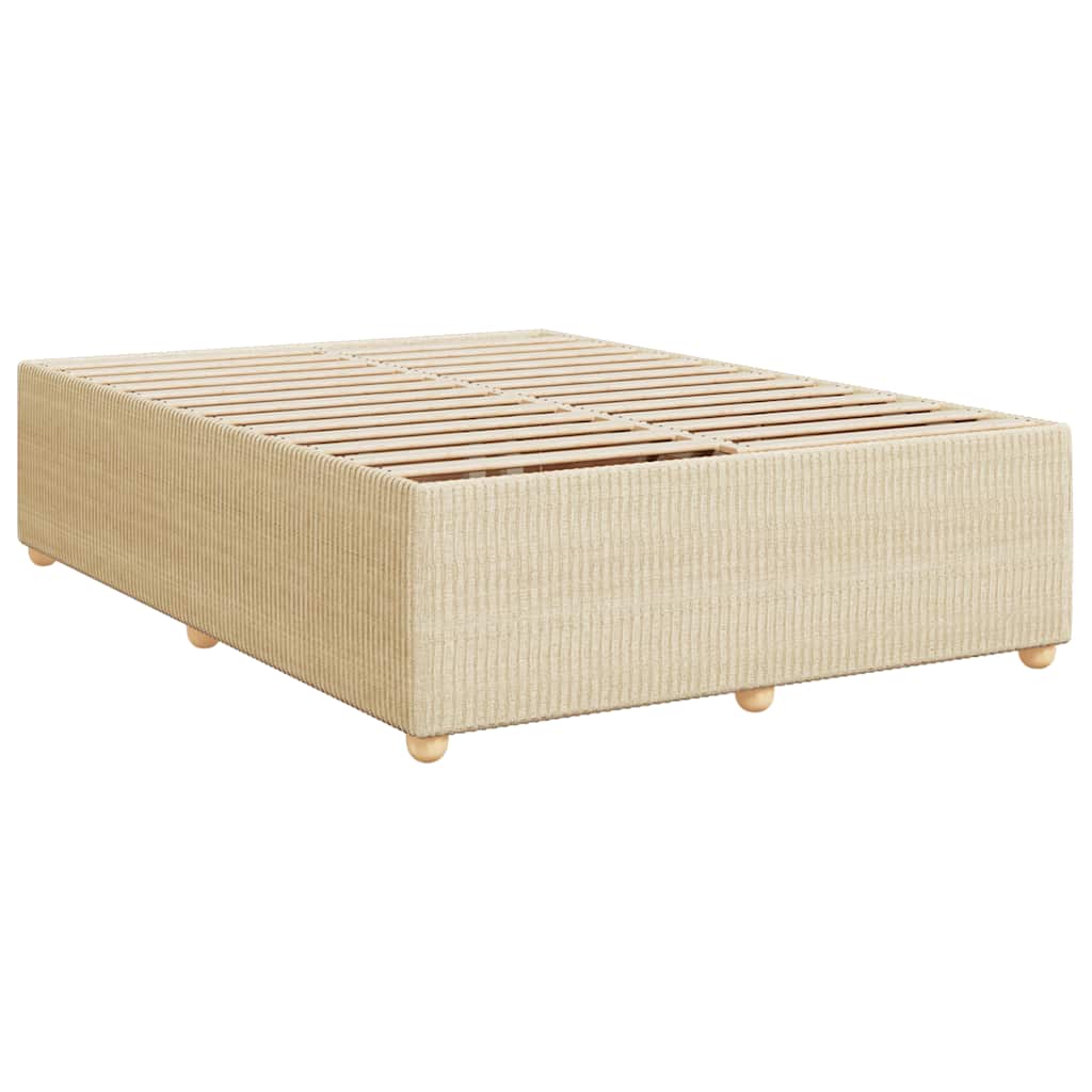 Krevet s oprugama i madracem krem 160x200 cm od tkanine