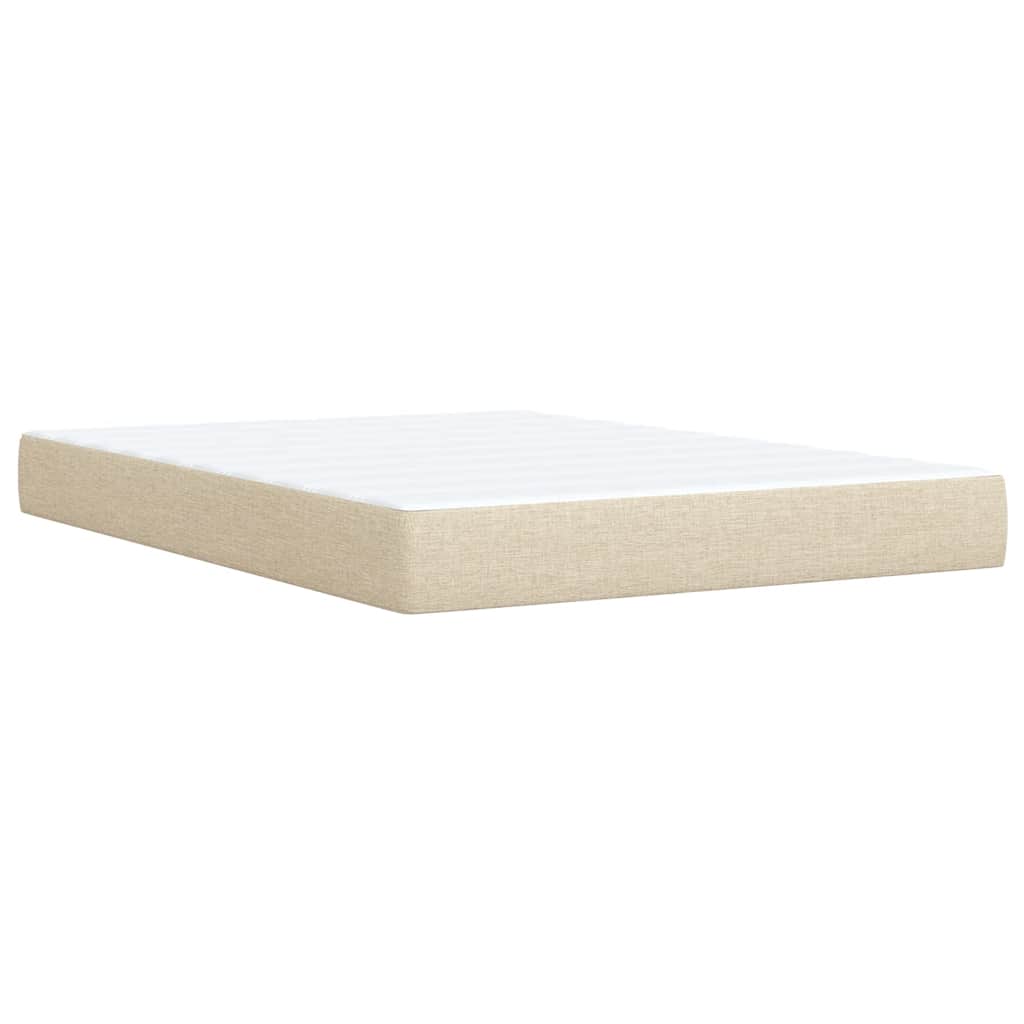 Krevet s oprugama i madracem krem 160x200 cm od tkanine