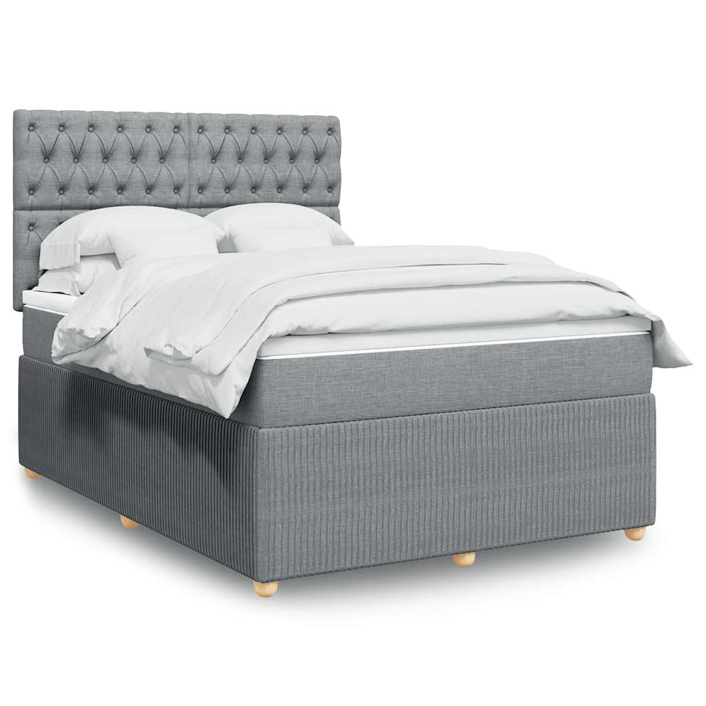 Krevet box spring s madracem svjetlosiva 160x200 cm tkanina