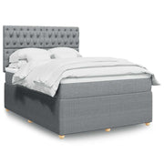 Krevet box spring s madracem svjetlosiva 160x200 cm tkanina