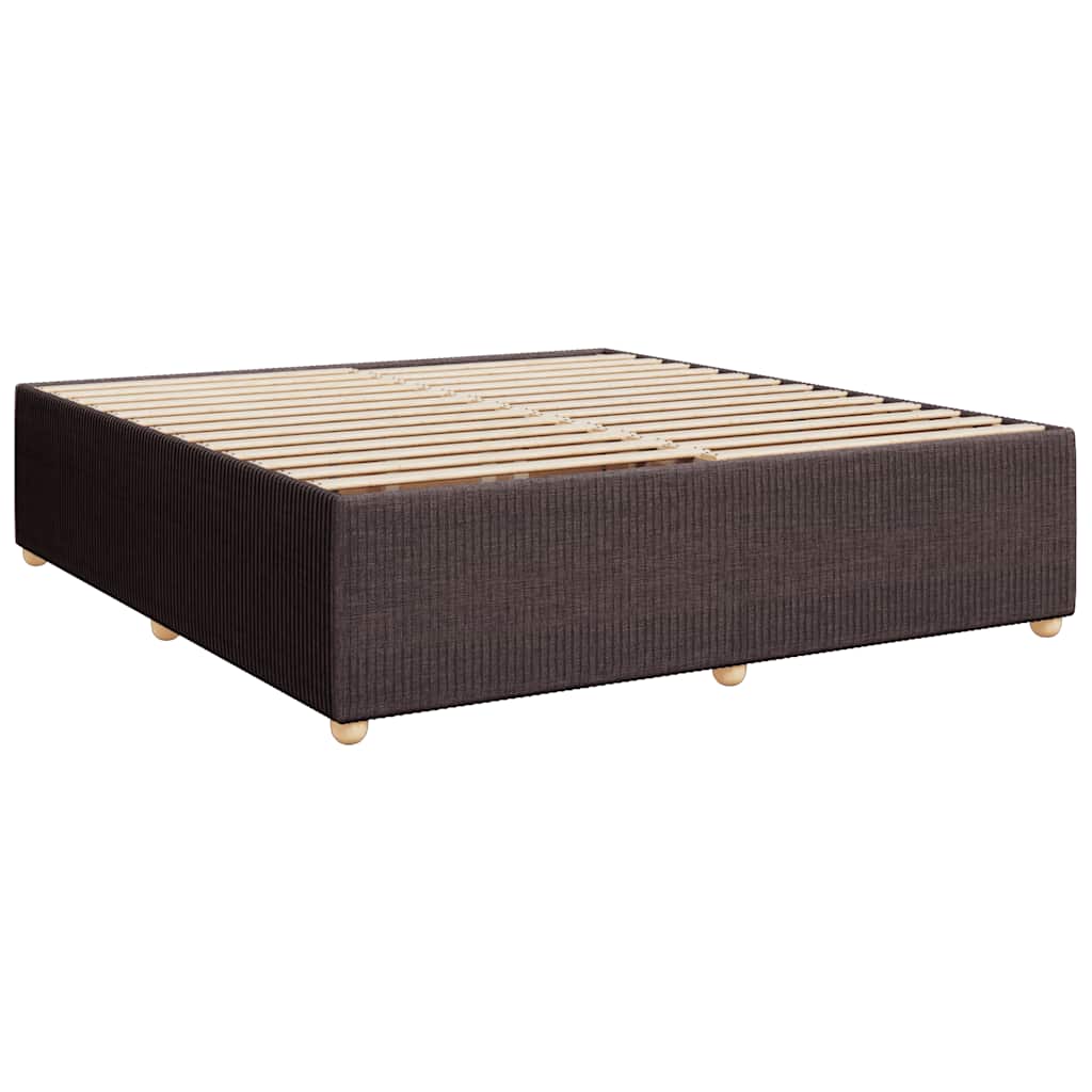 Krevet s oprugama i madracem tamnosmeđi 200x200 cm od tkanine