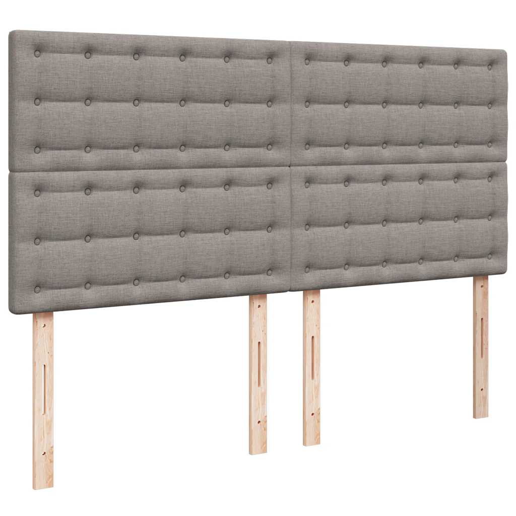 Krevet s oprugama i madracem smeđesivi 200x200 cm od tkanine