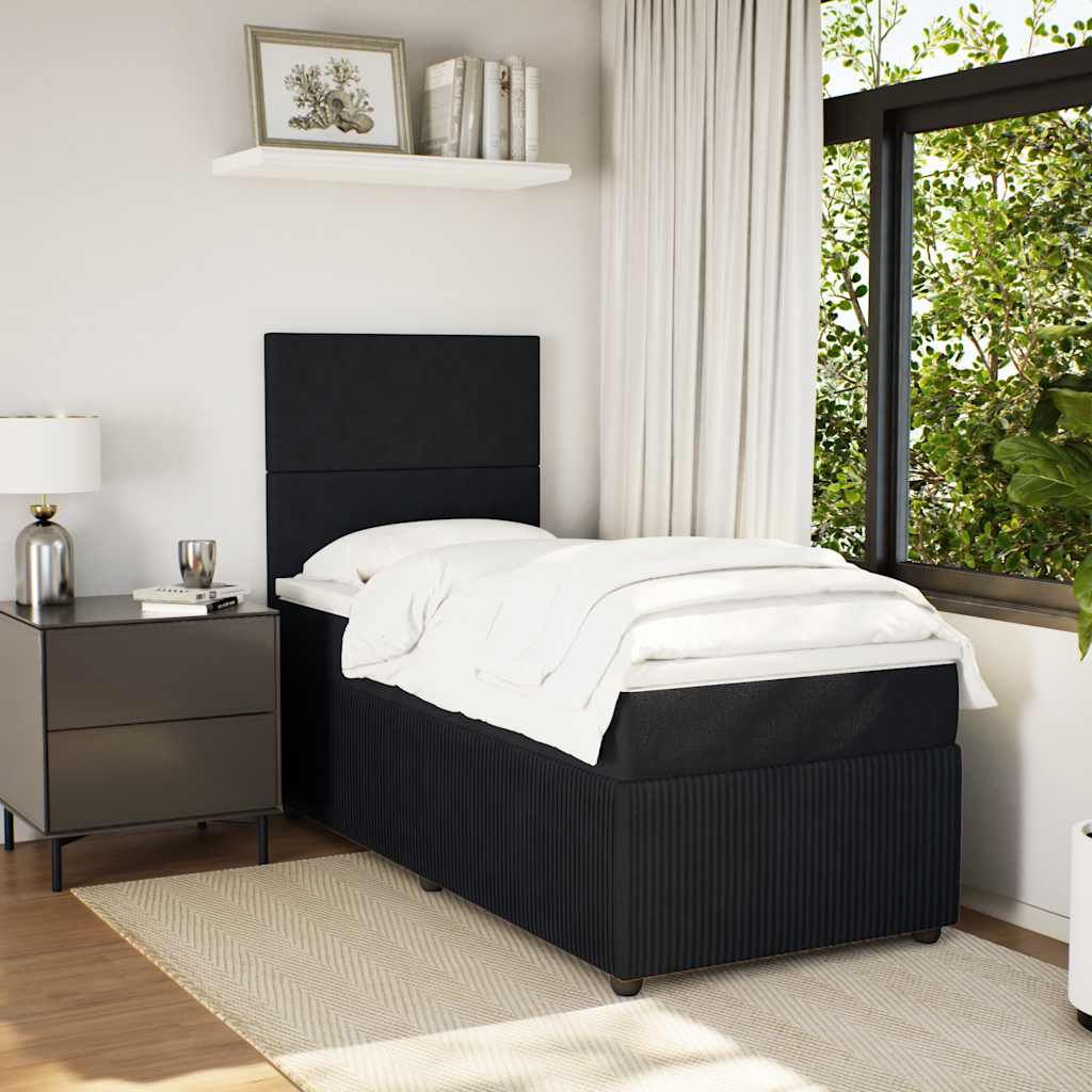 Box spring krevet s madracem crni 80 x 200 cm baršunasti