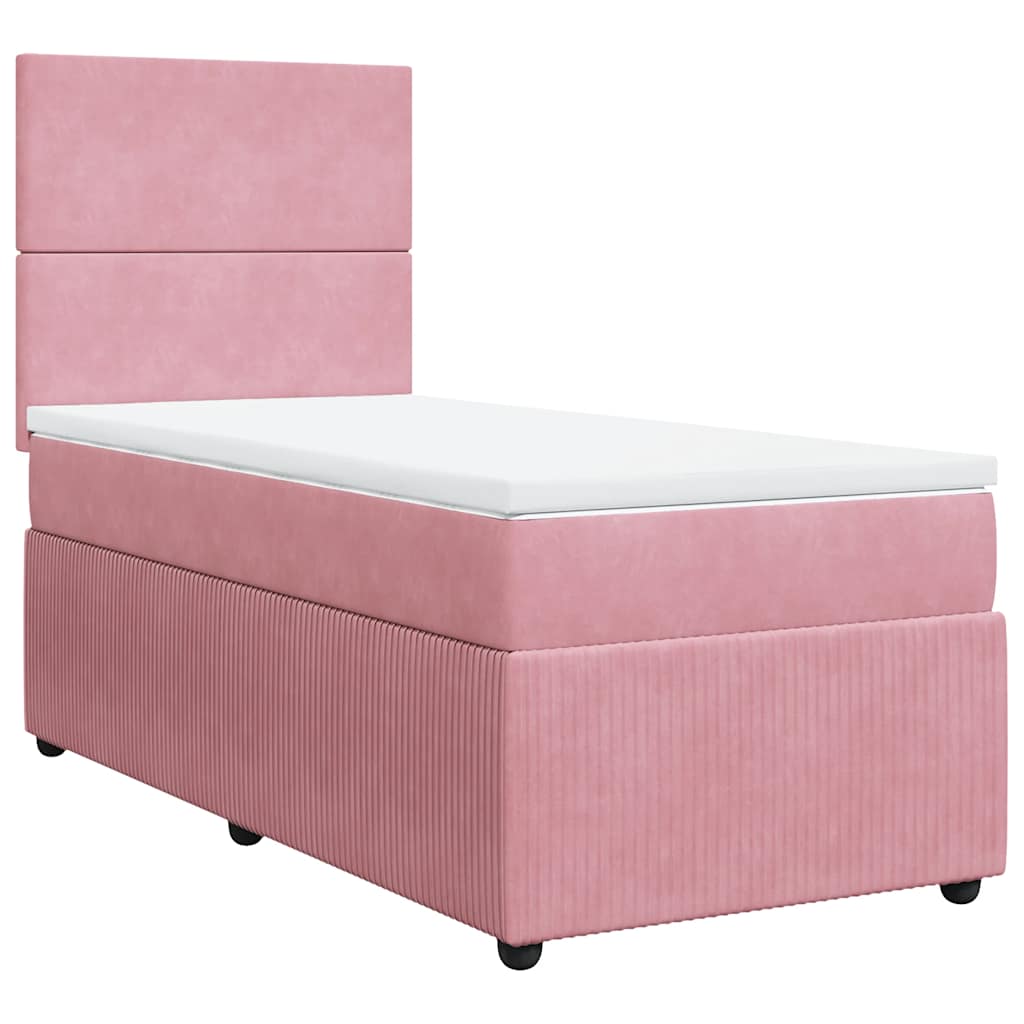 Box spring krevet s madracem ružičasti 80 x 200 cm baršunasti