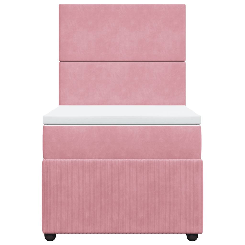 Box spring krevet s madracem ružičasti 80 x 200 cm baršunasti