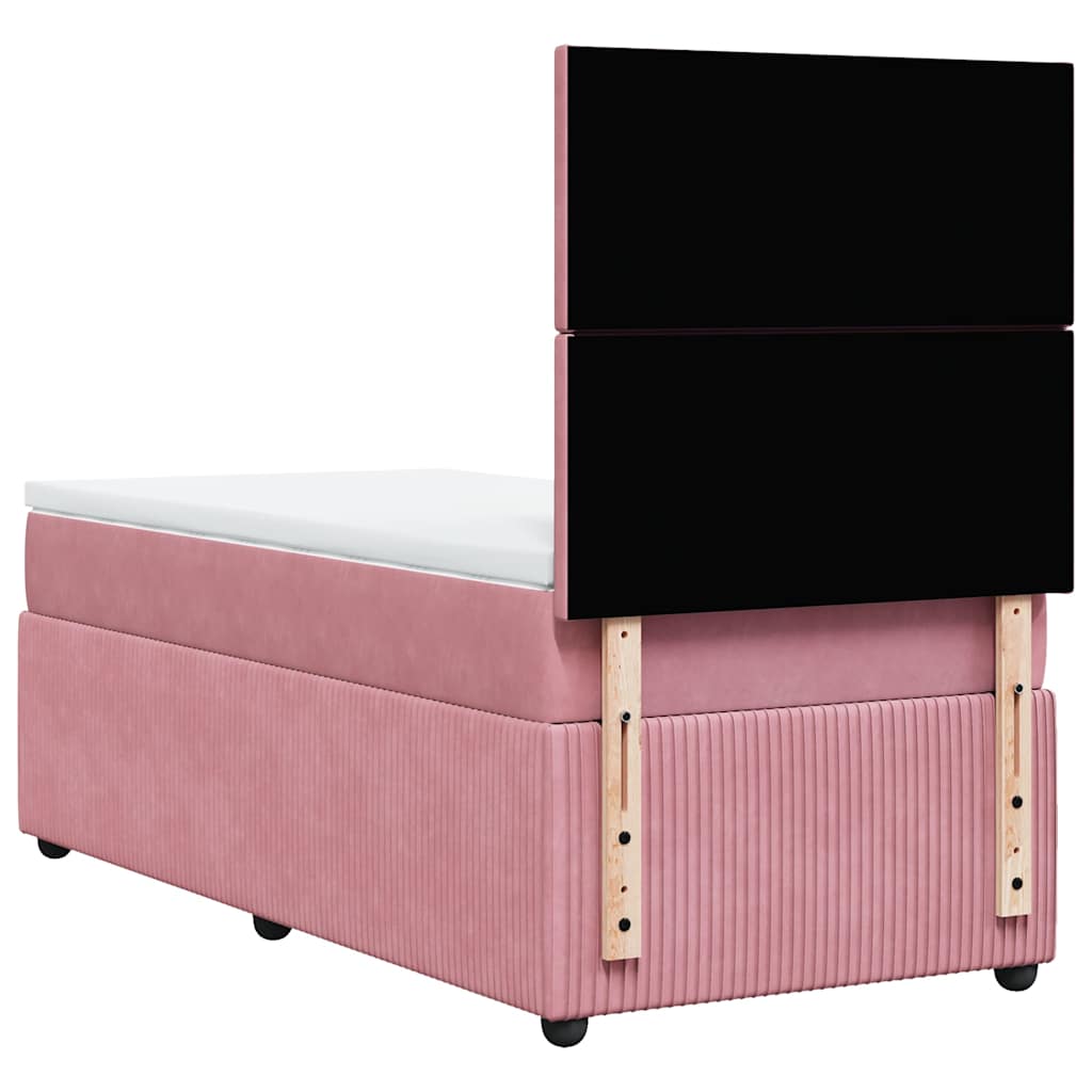 Box spring krevet s madracem ružičasti 80 x 200 cm baršunasti