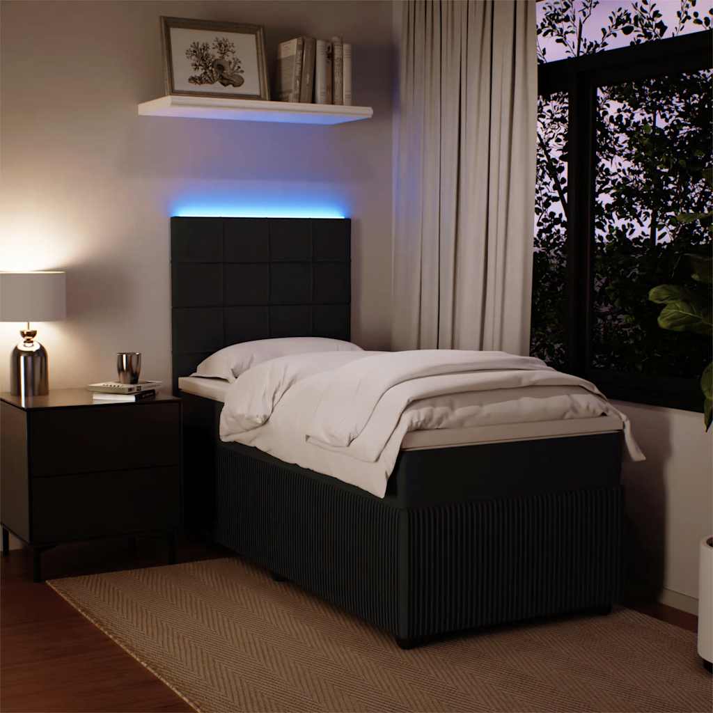 Box spring krevet s madracem crni 80 x 200 cm baršunasti
