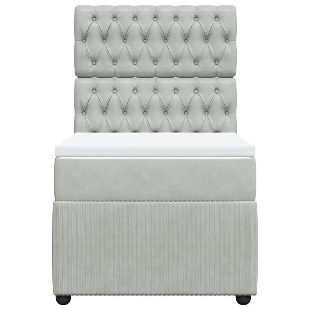 Box spring krevet s madracem svjetlosivi 80 x 200 cm baršunasti