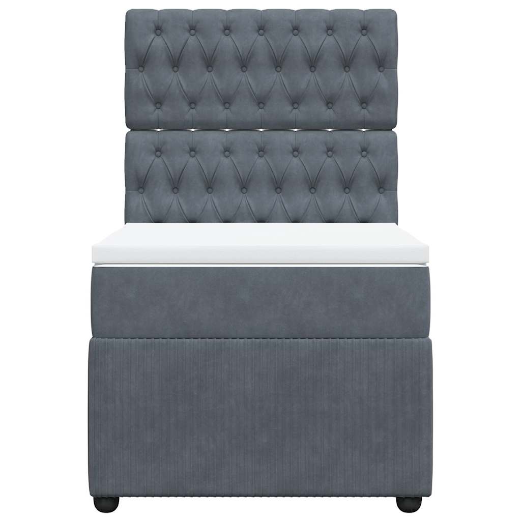 Box spring krevet s madracem tamnosivi 80 x 200 cm baršunasti