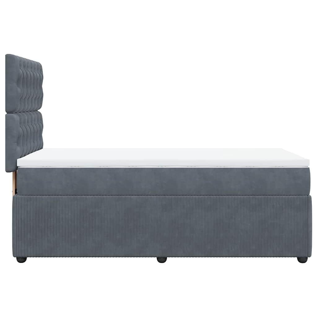 Box spring krevet s madracem tamnosivi 80 x 200 cm baršunasti