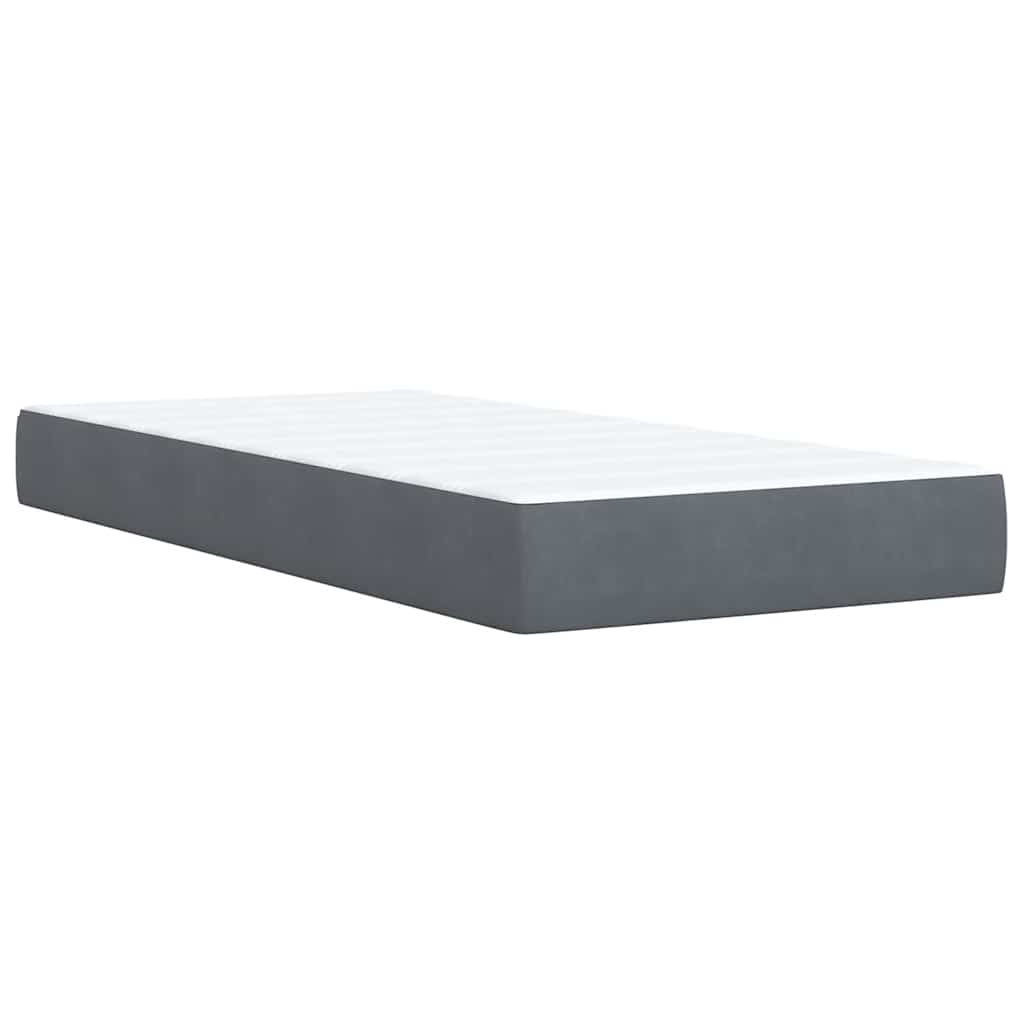 Box spring krevet s madracem tamnosivi 80 x 200 cm baršunasti