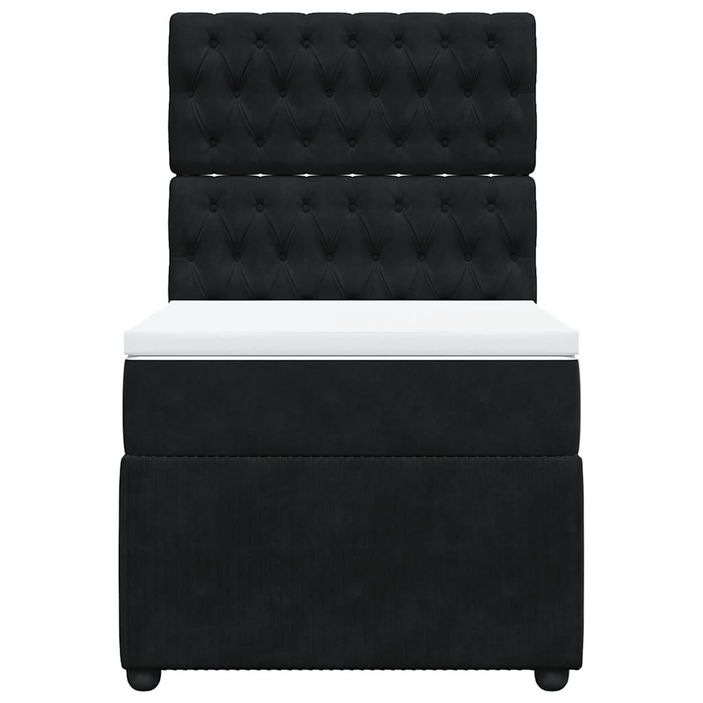 Box spring krevet s madracem crni 80 x 200 cm baršunasti