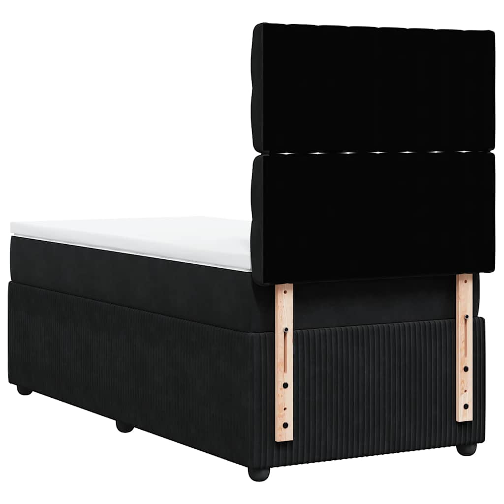 Box spring krevet s madracem crni 80 x 200 cm baršunasti