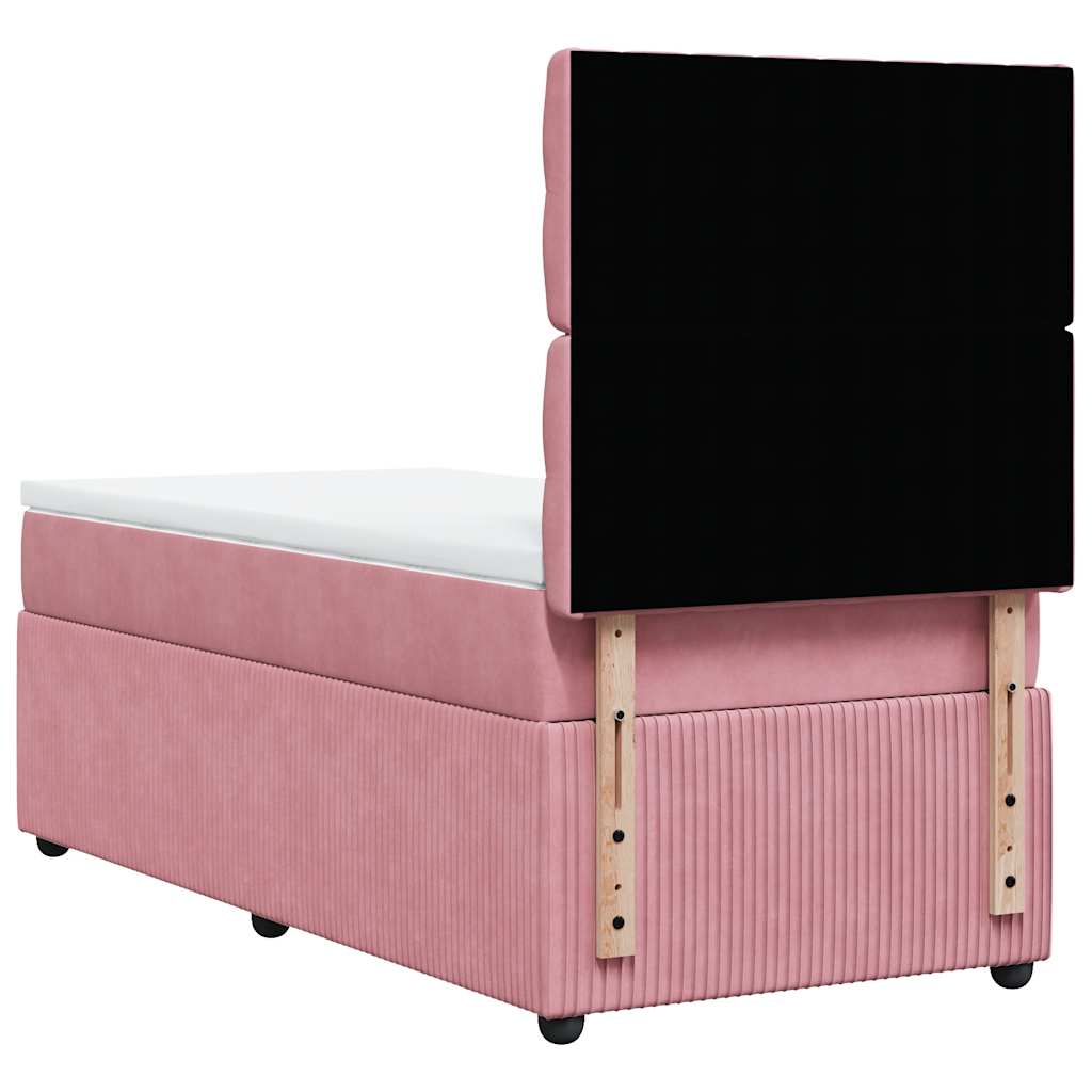 Box spring krevet s madracem ružičasti 80 x 200 cm baršunasti
