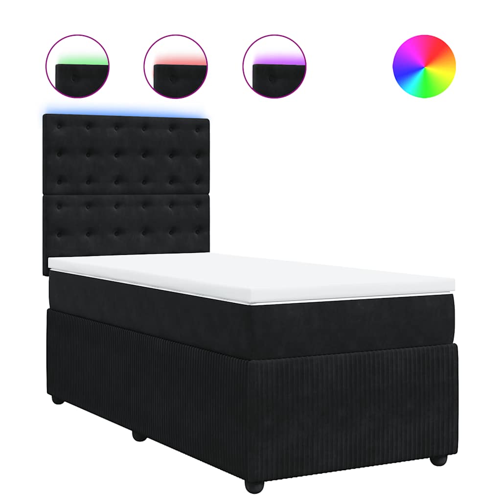Box spring krevet s madracem crni 80 x 200 cm baršunasti