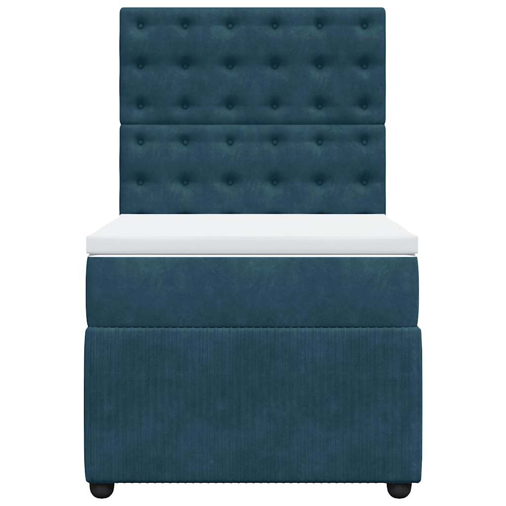 Box spring krevet s madracem plavi 80 x 200 cm baršunasti