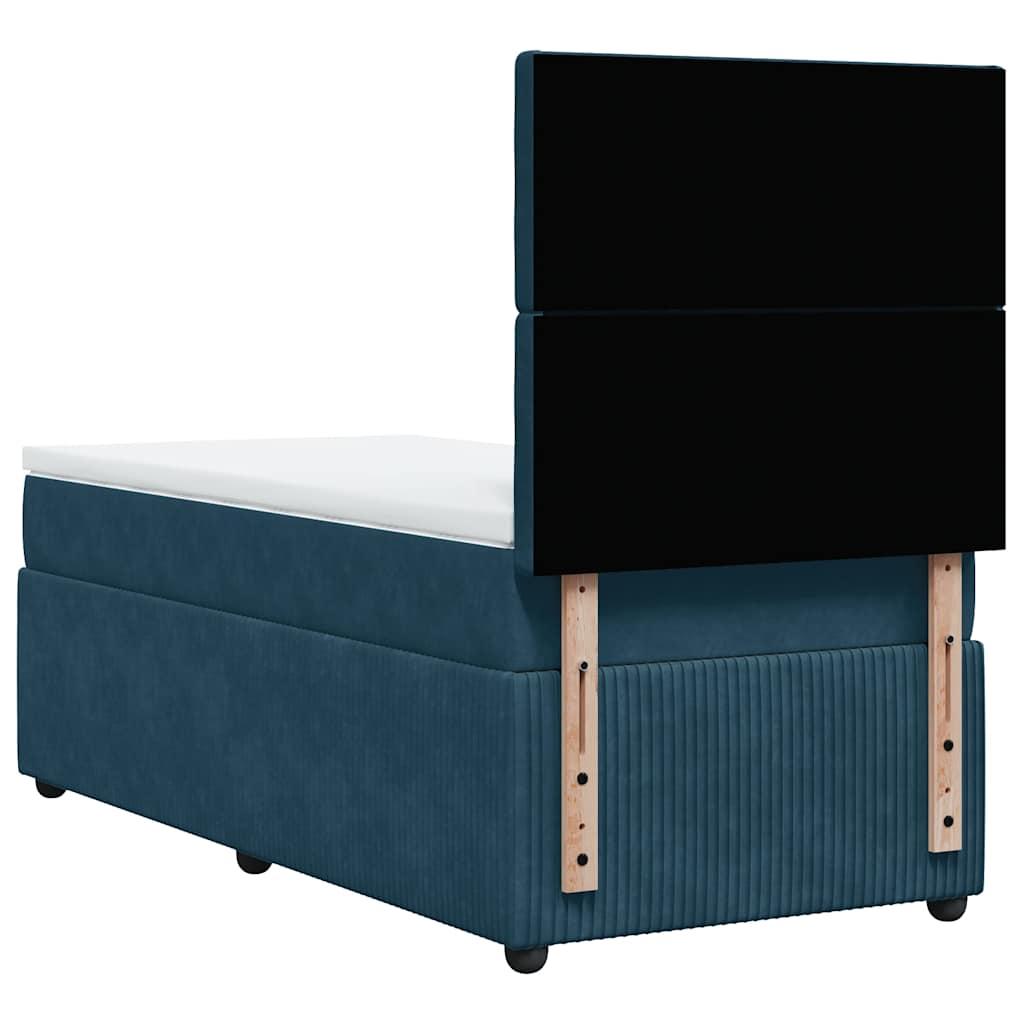 Box spring krevet s madracem plavi 80 x 200 cm baršunasti