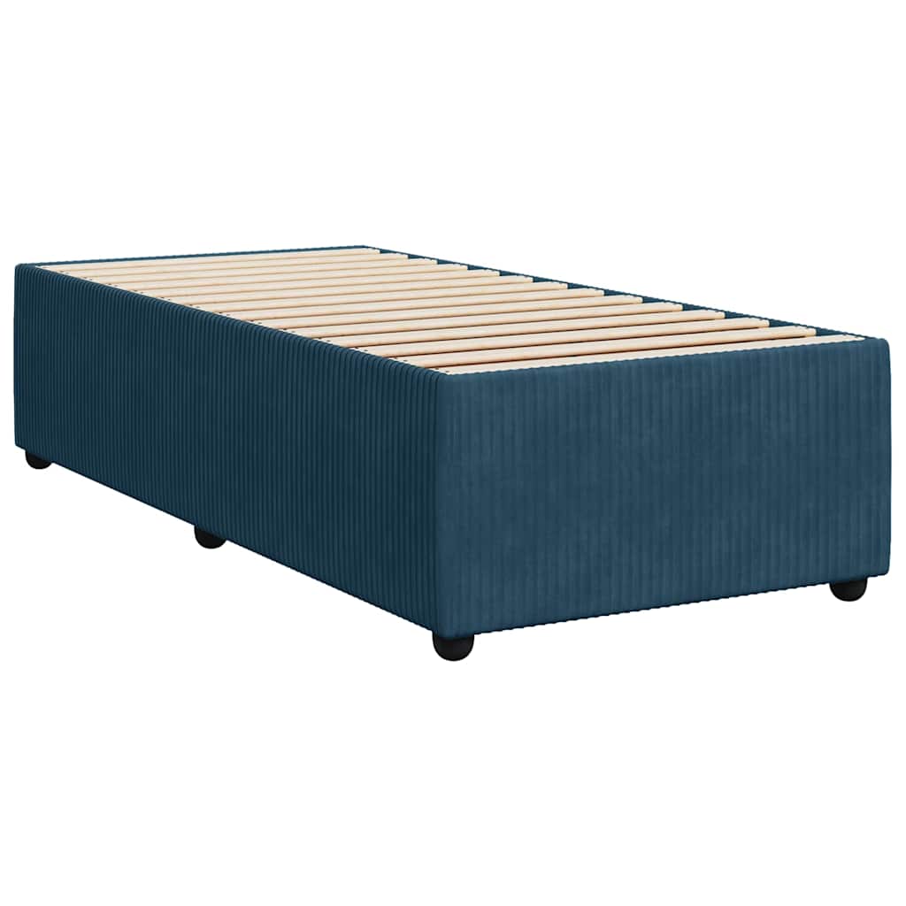 Box spring krevet s madracem plavi 80 x 200 cm baršunasti