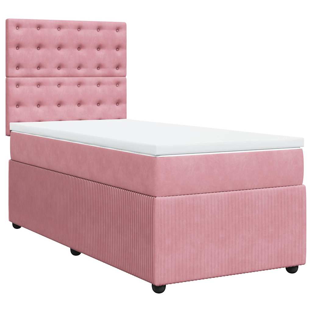 Box spring krevet s madracem ružičasti 80 x 200 cm baršunasti