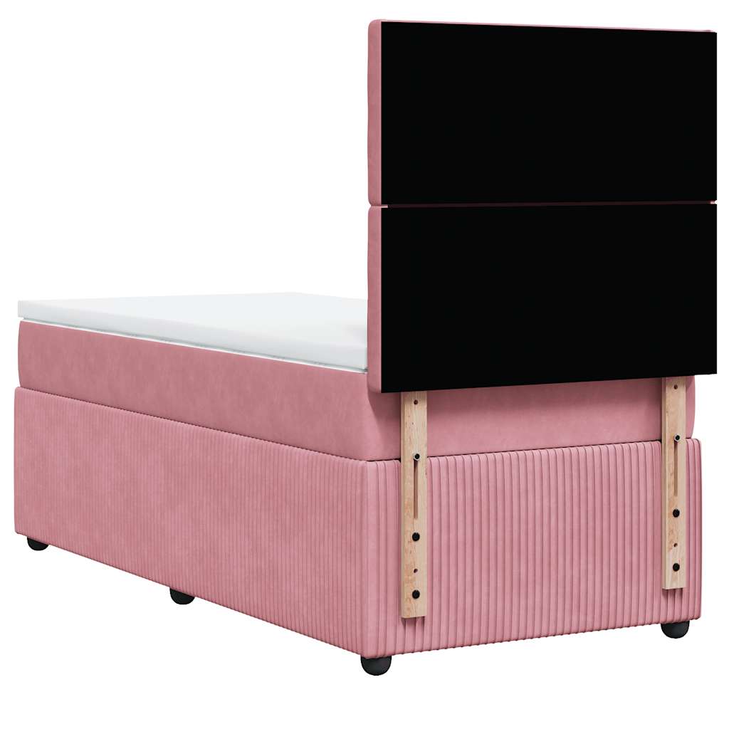 Box spring krevet s madracem ružičasti 80 x 200 cm baršunasti