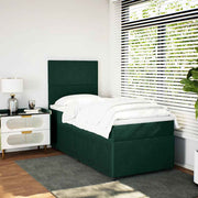 Box spring krevet s madracem tamnozeleni 90x190 cm baršunasti