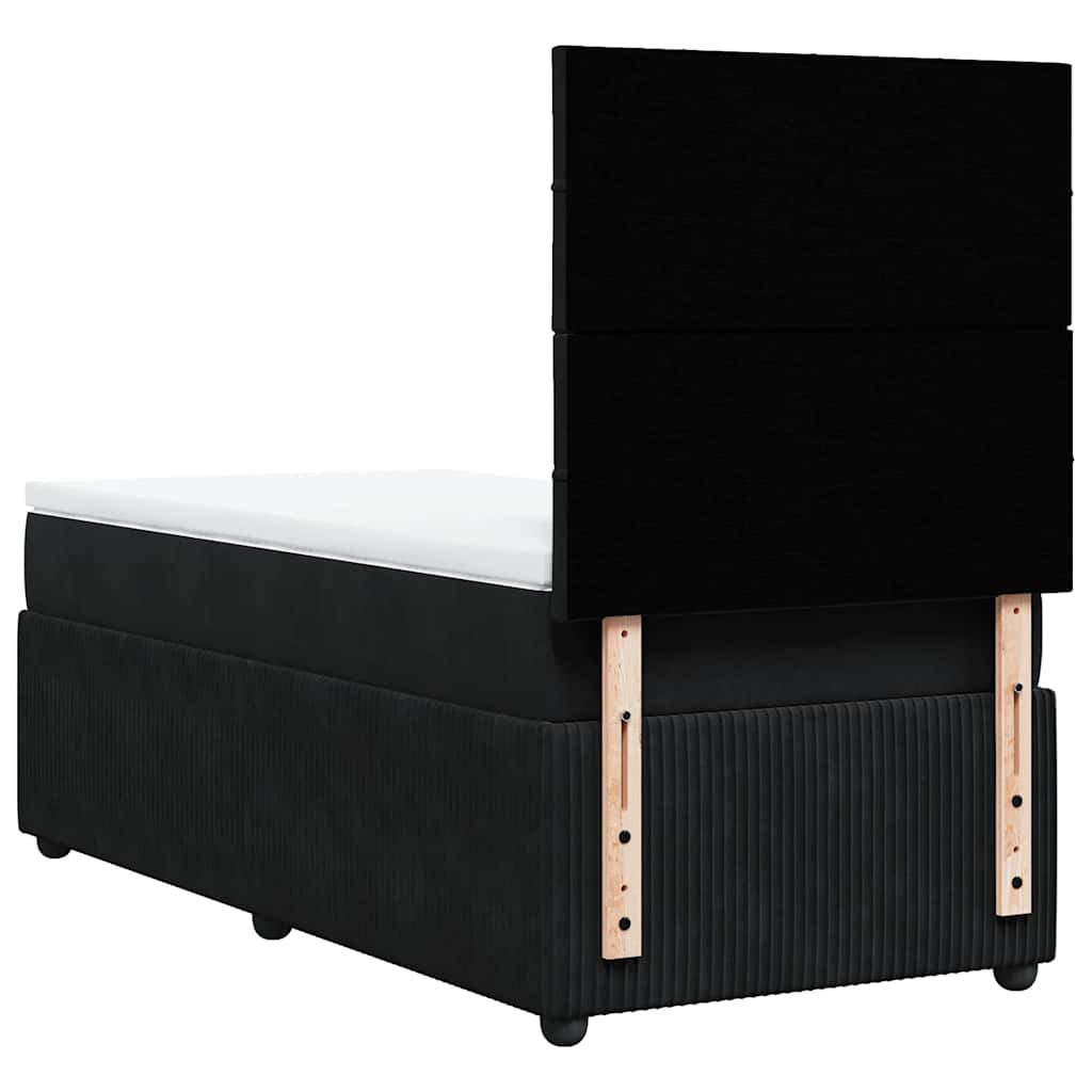 Box spring krevet s madracem crni 90x190 cm baršunasti