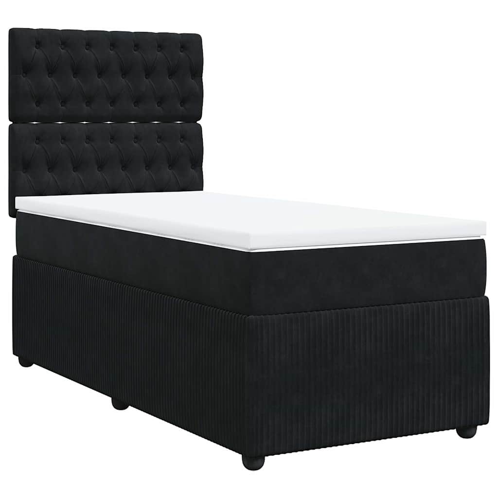 Box spring krevet s madracem crni 90x190 cm baršunasti
