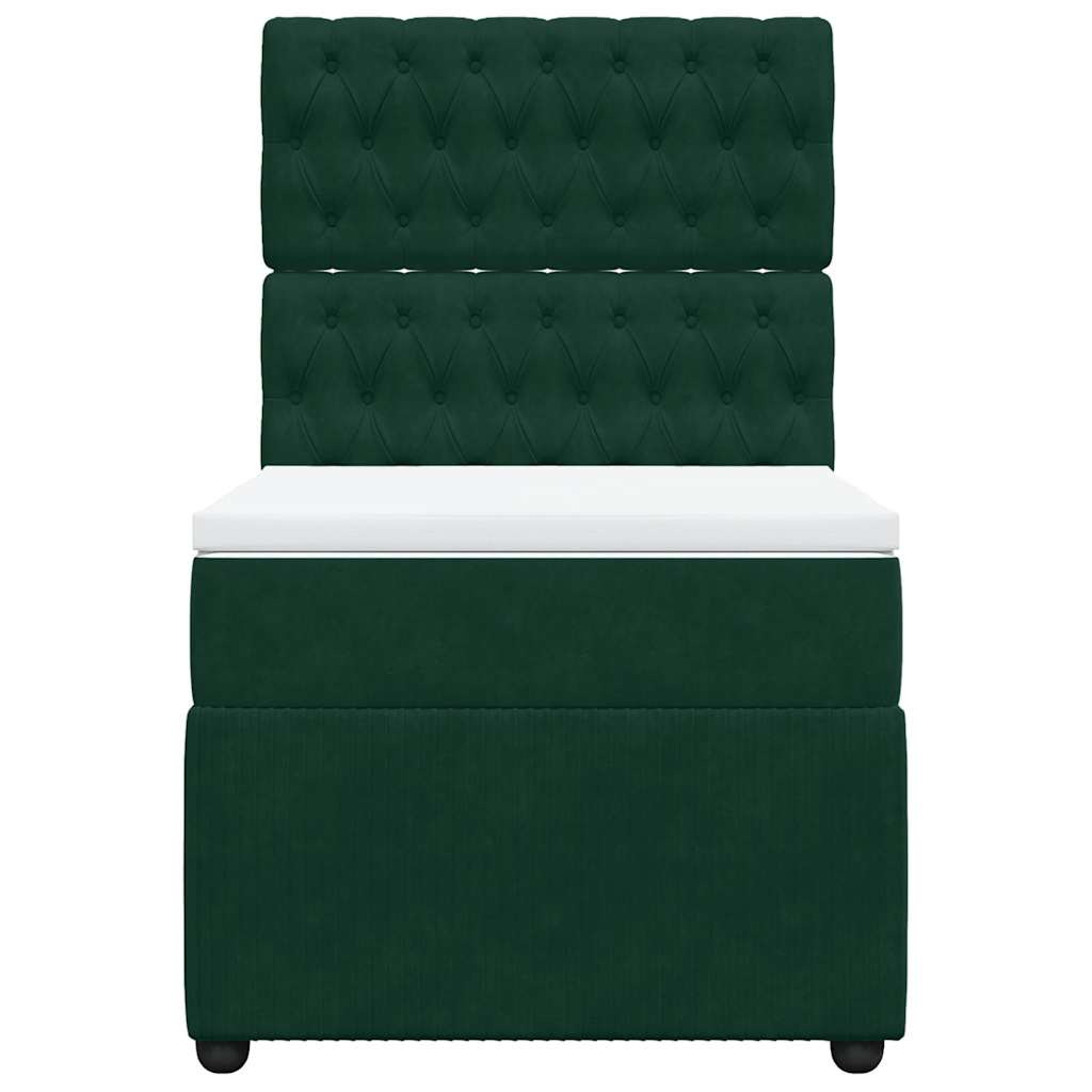 Box spring krevet s madracem tamnozeleni 90x190 cm baršunasti