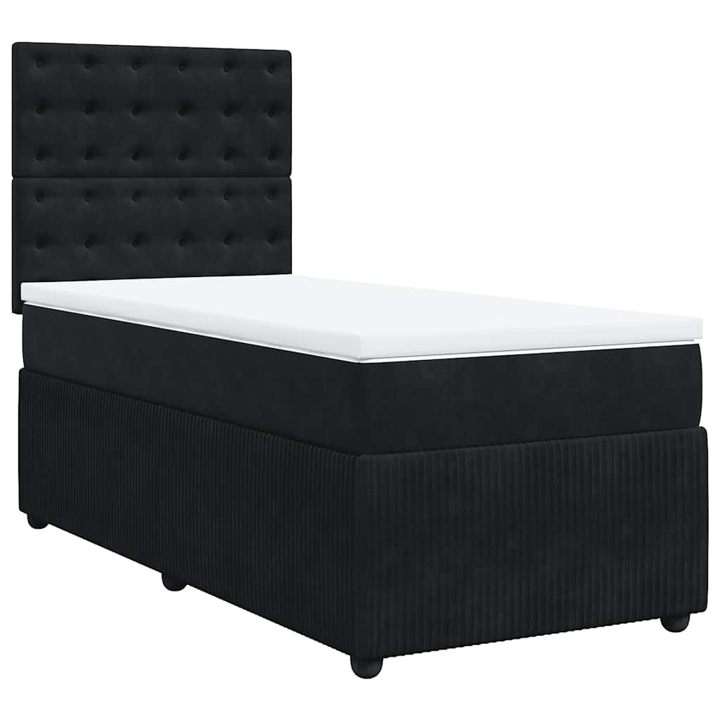 Box spring krevet s madracem crni 90x190 cm baršunasti