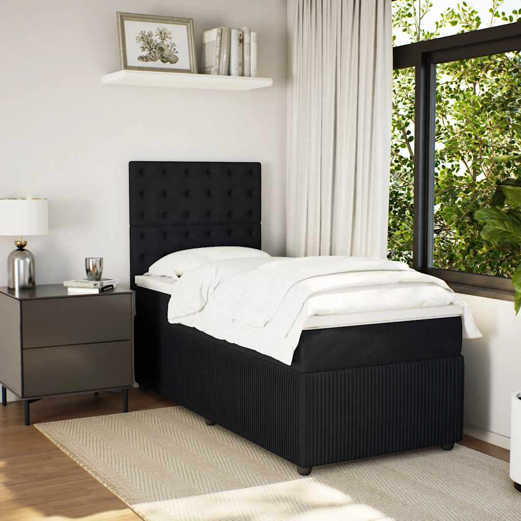 Box spring krevet s madracem crni 90x190 cm baršunasti